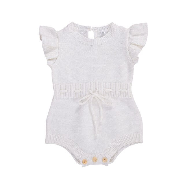 Baby Girls Knitted Romper (Age 12m-3yrs) White