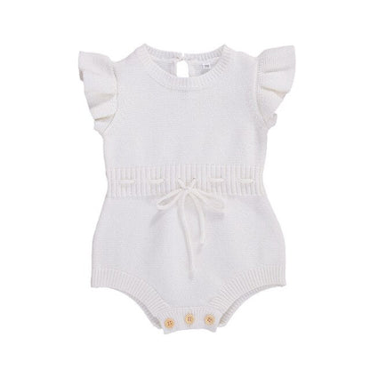 Baby Girls Knitted Romper (Age 12m-3yrs) White