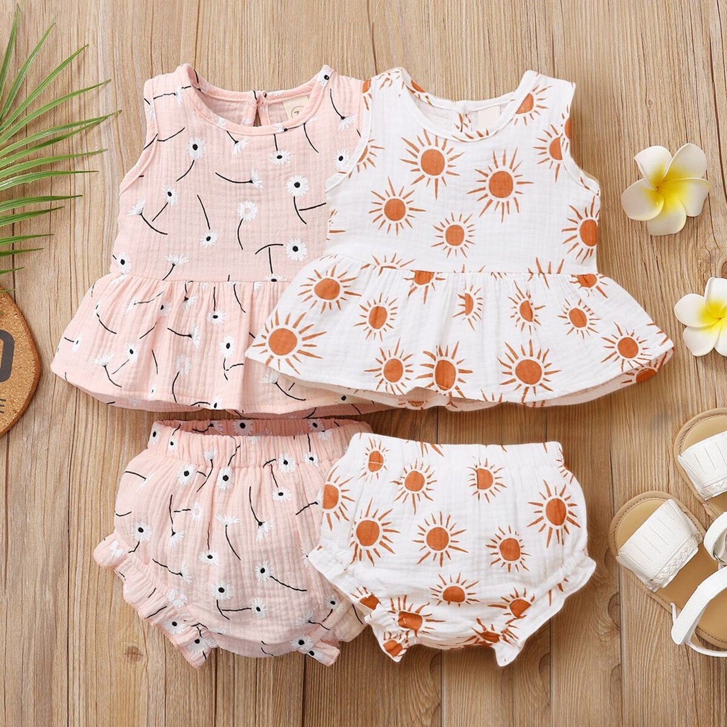 Baby Peplum Top & Shorts Set (Age 3M-18M)