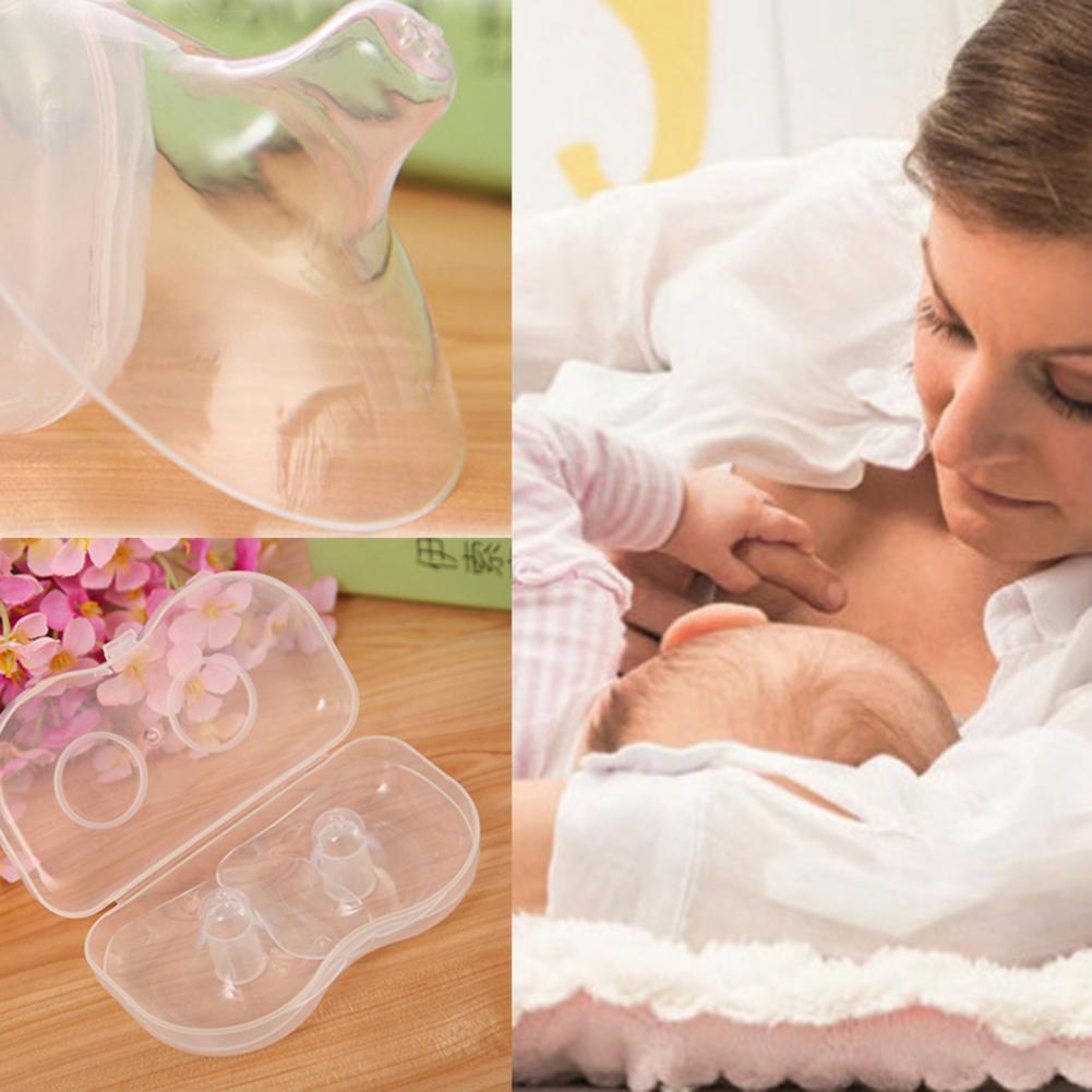 Maternity Nipple Protector Shield for Baby Breastfeeding Mothers - 2 Pack Clear