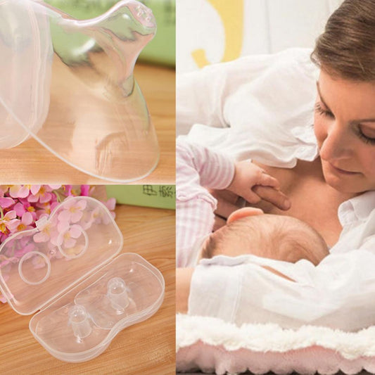 Maternity Nipple Protector Shield for Baby Breastfeeding Mothers - 2 Pack Clear