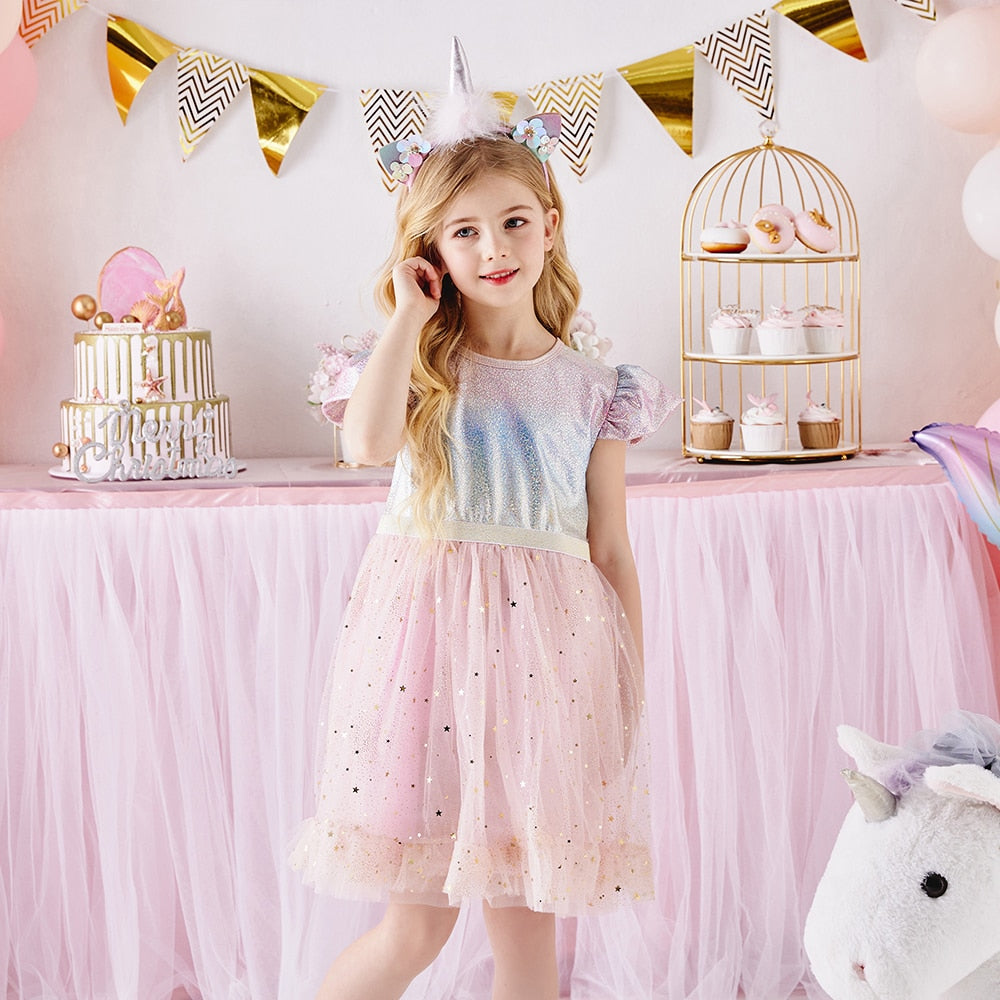 Girls Pink Tulle Dress (Age 3Y-8Y) Pink