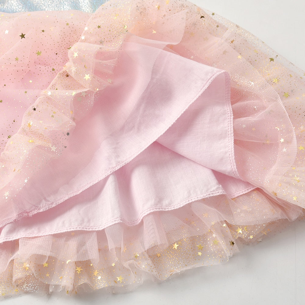 Girls Pink Tulle Dress (Age 3Y-8Y)