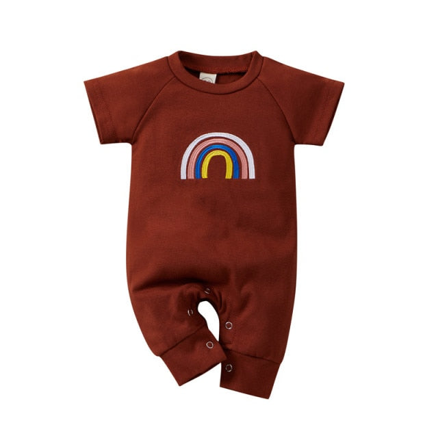 Baby Boys Rainbow Romper (Age 3m-18m) Brown