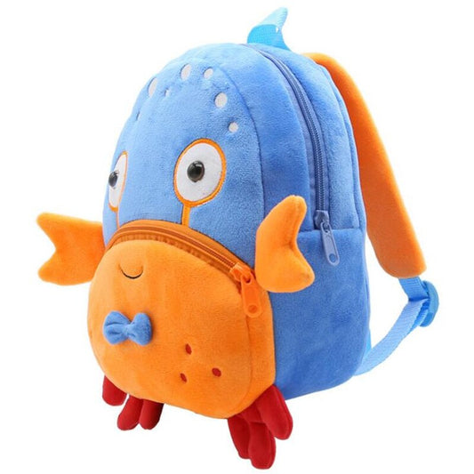 Kids Plush Fish Backpack Blue