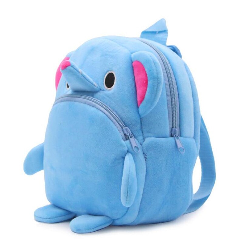 Kids Plush Elephant Backpack Blue