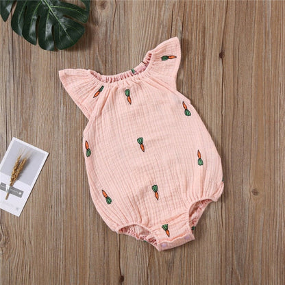 Baby Girls / Boys White Print Romper (Age 6m-24m) Pink Carrot