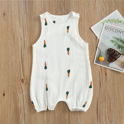 Baby Girls / Boys White Print Romper (Age 6m-24m) White-Carrot