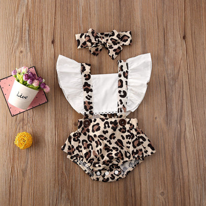 Baby Girls Leopard Romper & Headband Set (Age Newborn-24M)