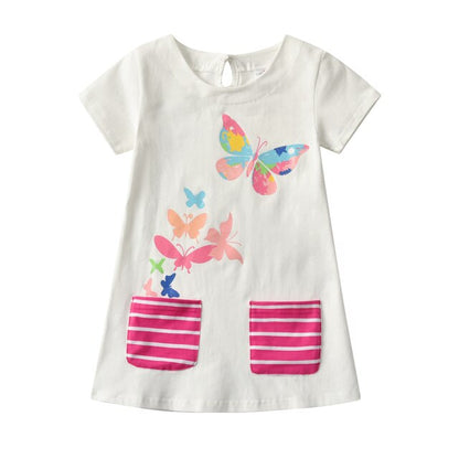 Girls White T-Shirt Dress (Age 3Y-8Y)