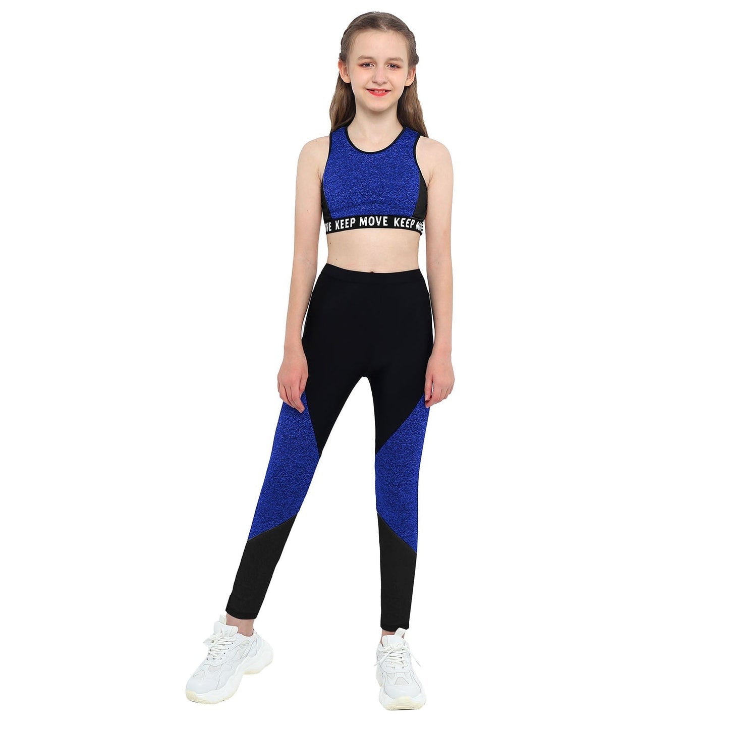 Girl Tank Top & Legging Set (Age 4-16yrs) Blue Black