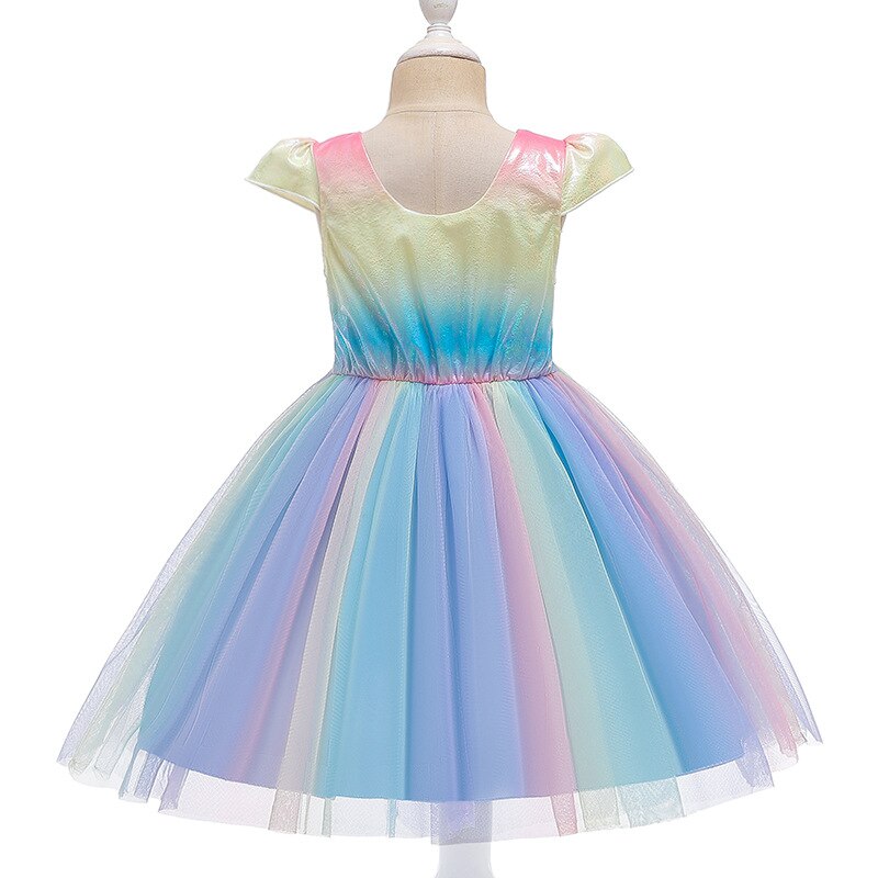 Girls Unicorn Sequin Bow Tulle Dress (Age 3-10YRS)