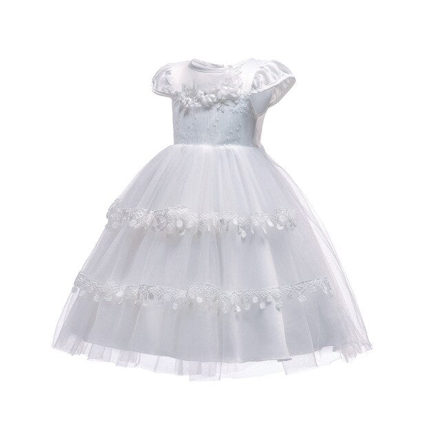 Girls Layered Tulle Dress (Age 12M-10YRS) White