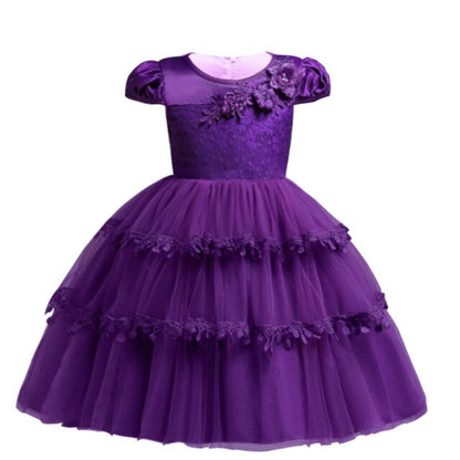 Girls Layered Tulle Dress (Age 12M-10YRS) Purple