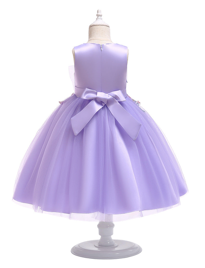 Girls Floral AppliquÃ© Tulle Dress (Age 4-12YRS)