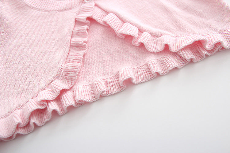 Girls Ruffle Cropped Cardigan (Age 12M-7YRS)