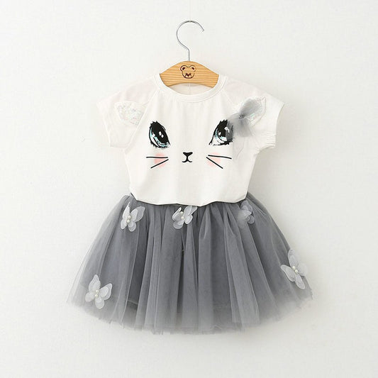 Girls Mouse Top & Tulle Skirt Set (Age 24M-6YRS)