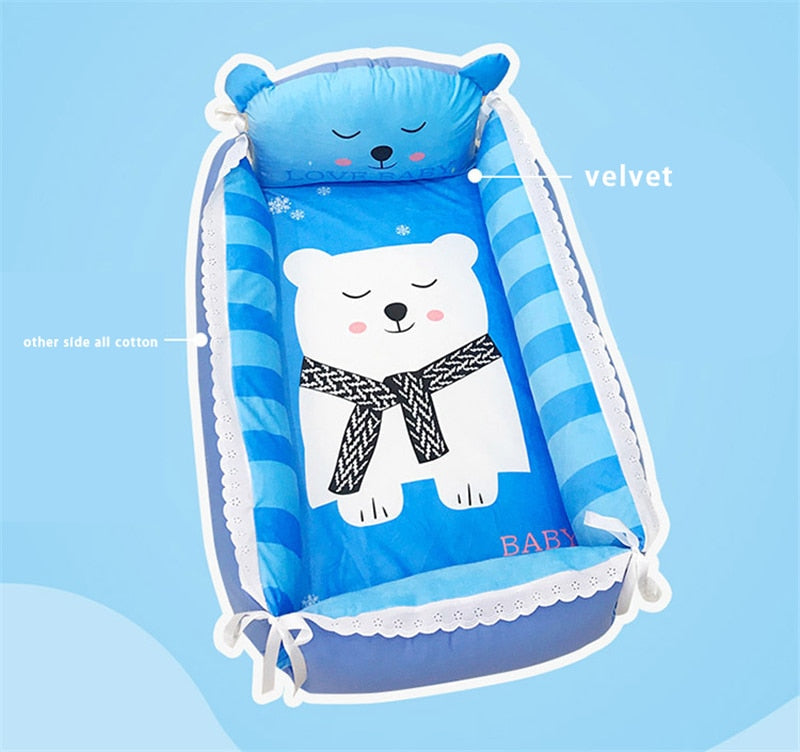 Baby Portable Crib Travel Bed - With Pillow