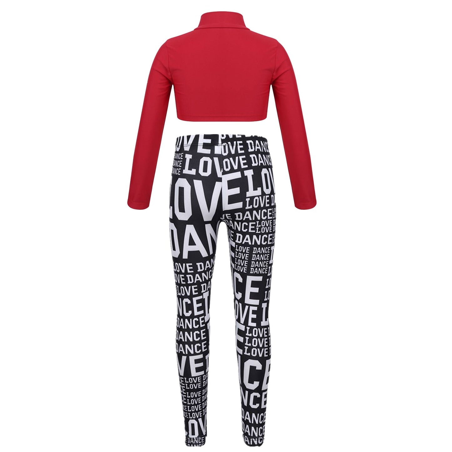 Girls Long Sleeve Crop Top & Printed Leggings Set (Age 6-14YRS)