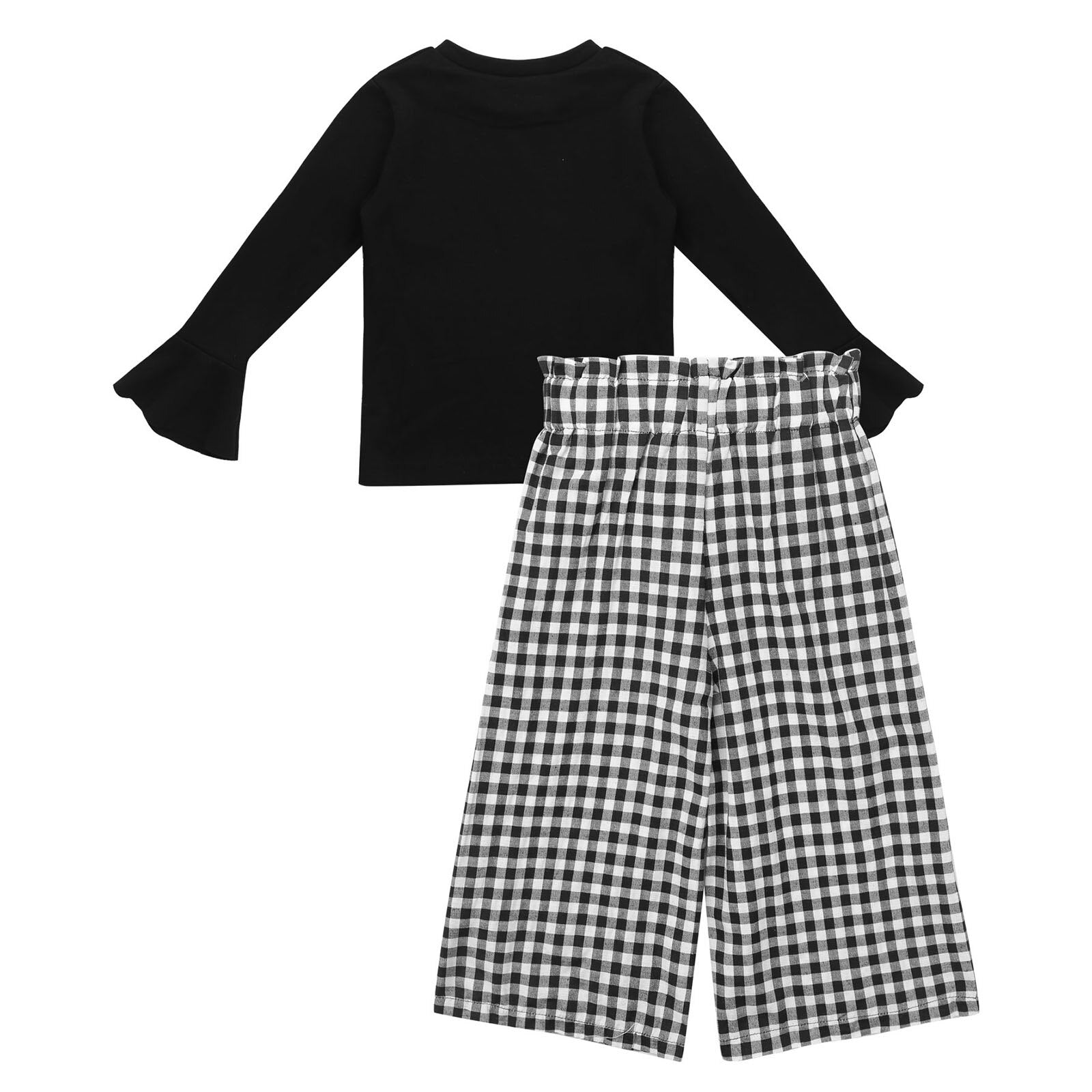 Girls Black Top & Wide Leg Trousers Set (Age 3-14YRS)