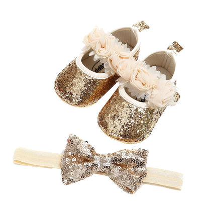 Baby Sequin Shoes & Headband (Age Newborn - 18M)