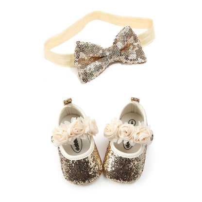 Baby Sequin Shoes & Headband (Age Newborn - 18M)