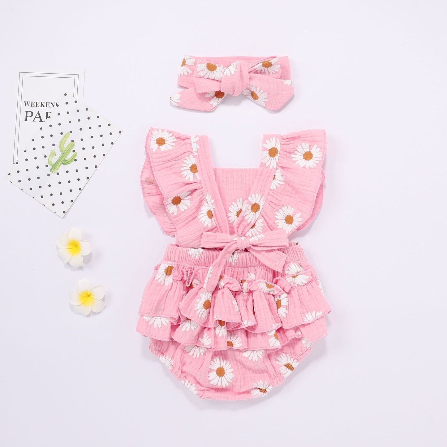 Baby Girls Daisy Romper & Headband (Age 6m-24m)