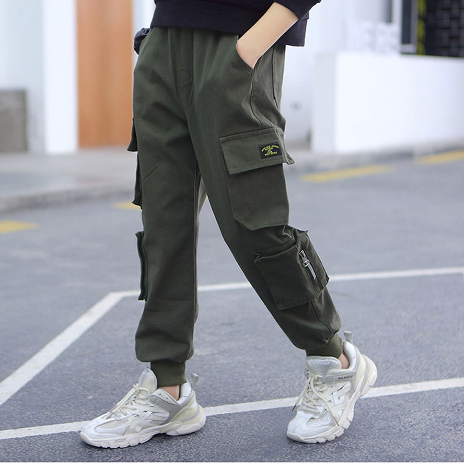 Boys Cargo Trousers (Age 5-14YRS) Green