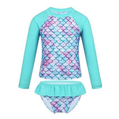 Girls Tankini Swimsuit (Age 3-8YRS) Cyan