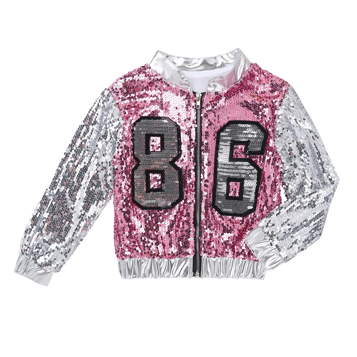 Girls Pink & Silver Sequin Jacket (Age 4-12yrs)