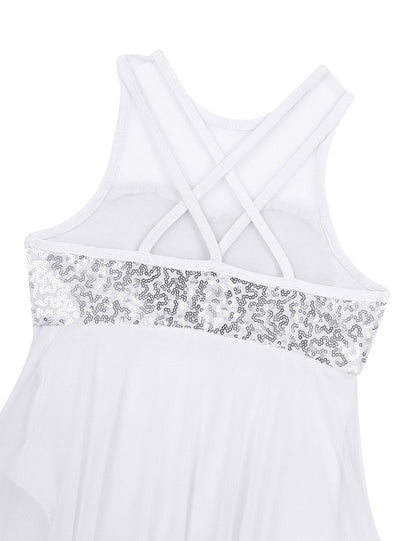 Girls Sequin Leotard Dress (Age 6-14yrs)