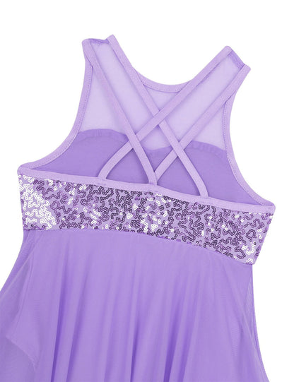 Girls Sequin Leotard Dress (Age 6-14yrs)