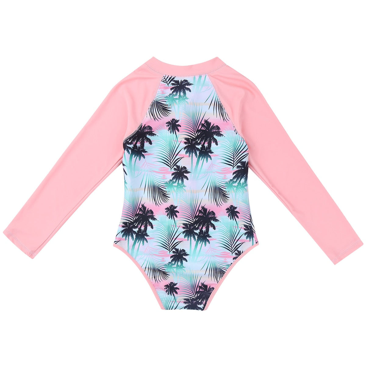 Girls Long Sleeve Floral Print Swimsuit (Age 4-16YRS)