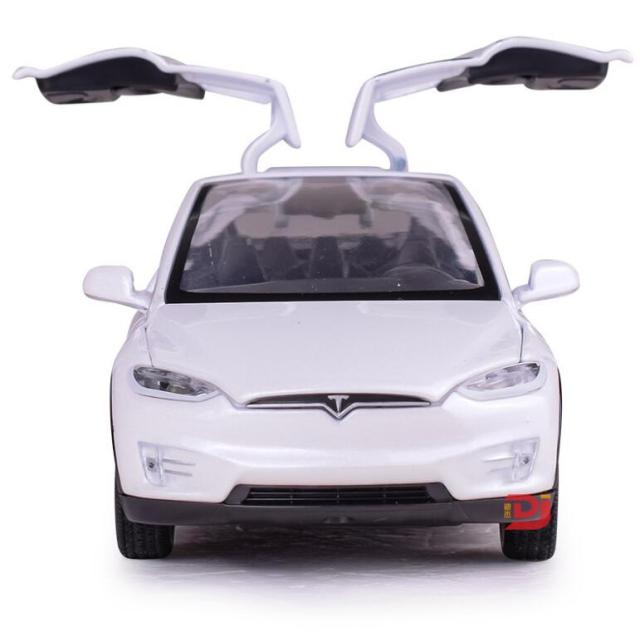 1:32 Tesla MODEL X Alloy Car Model Toy Car White