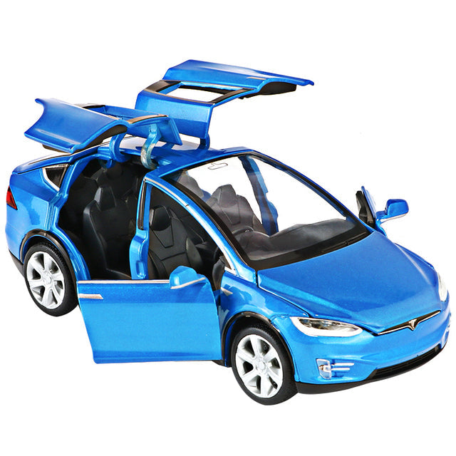 1:32 Tesla MODEL X Alloy Car Model Toy Car Blue