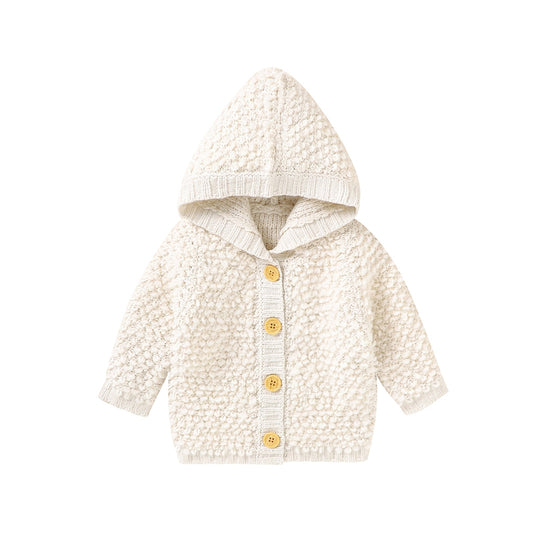 Baby White Hooded Cardigan (Age 3-18M) White