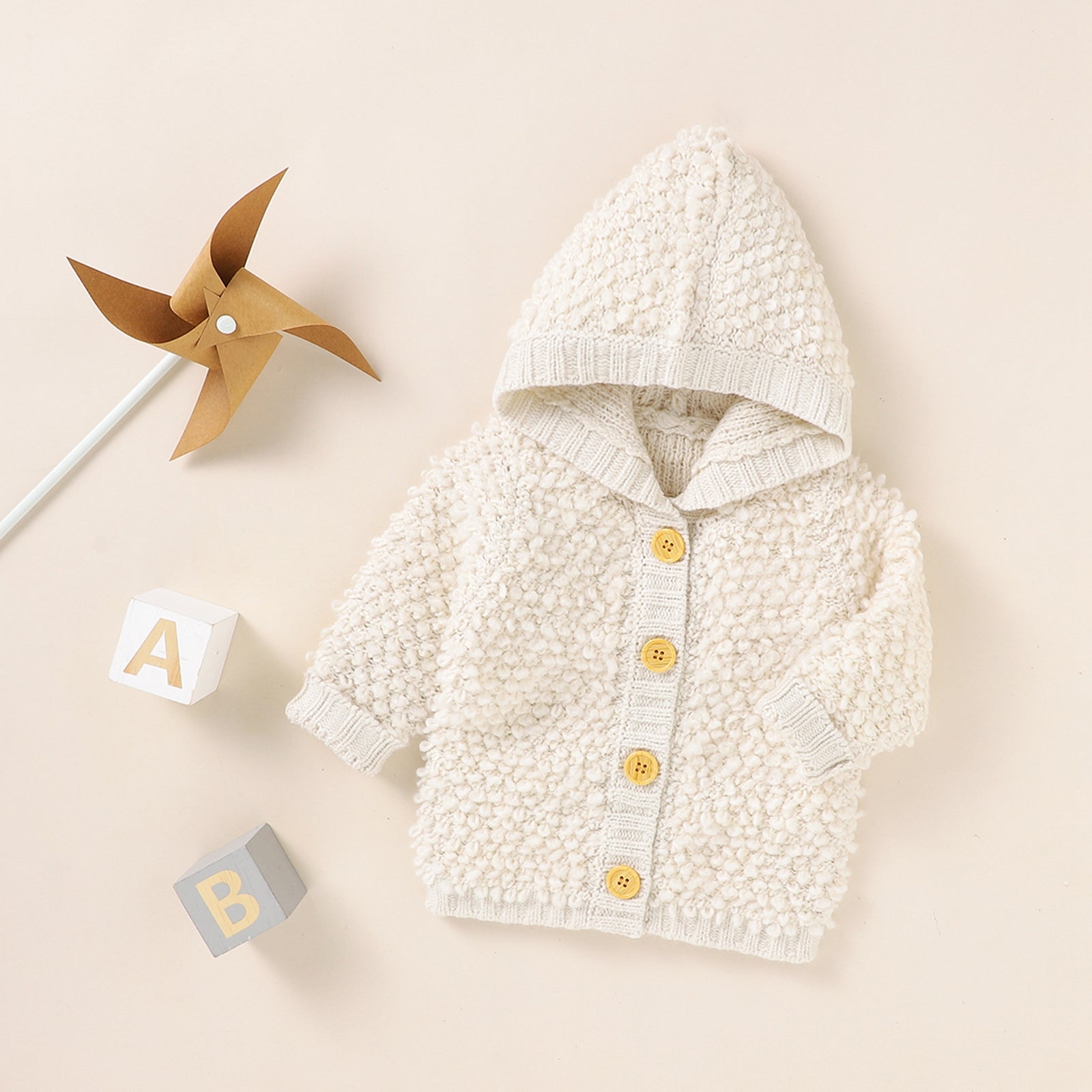 Baby White Hooded Cardigan (Age 3-18M)