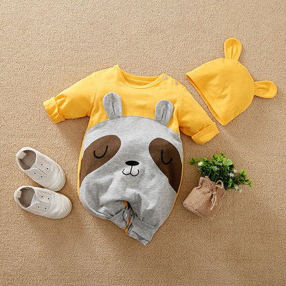 Baby Girls & Boys Bear Romper & Hat (Age 3m-24m)