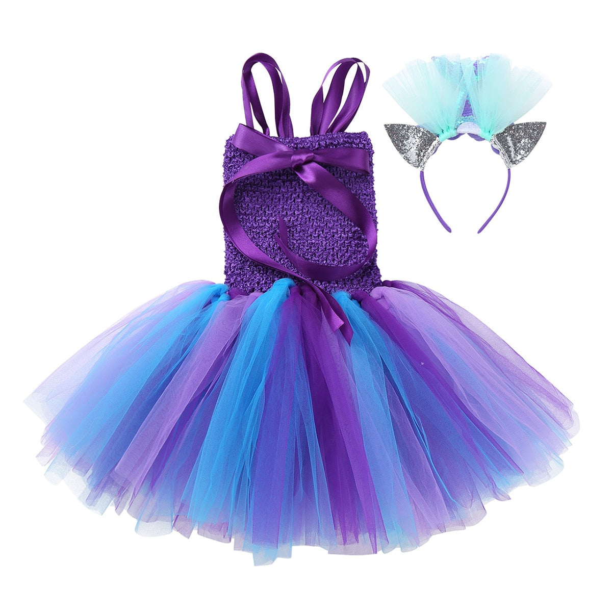 Girls 3D Mermaid Princess Costume Tulle Dress (Age 24M-12Y)