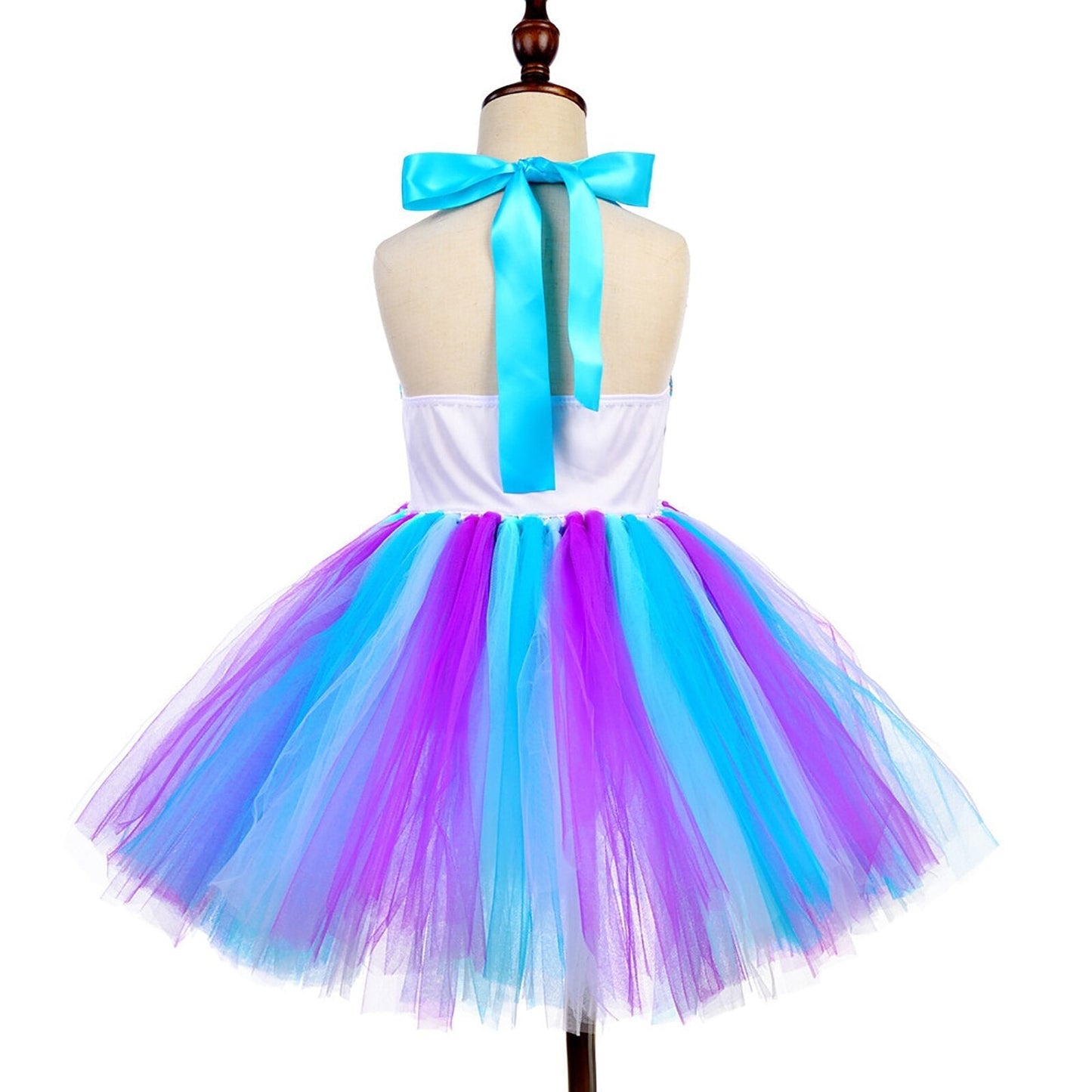 Girls Mermaid Costume Tulle Dress & Headband (Age 12M-8YRS)