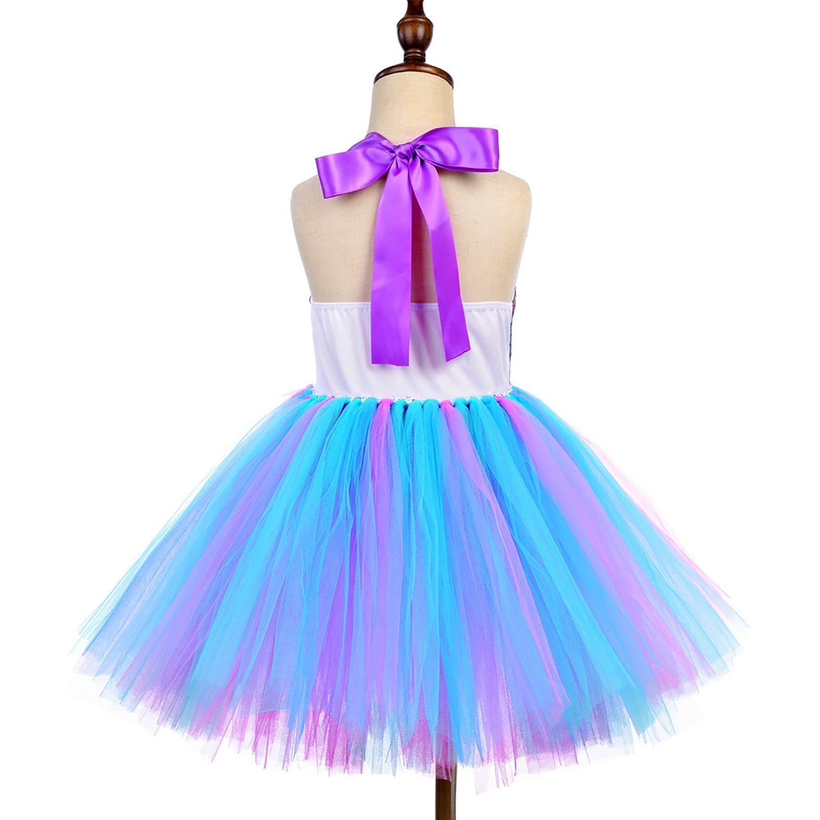 Girls Mermaid Costume Tulle Dress & Headband (Age 12M-8YRS)