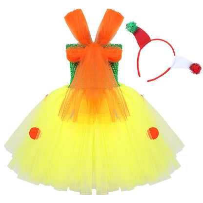 Girls Clown Costume Tulle Dress (Age 24M-12Y)