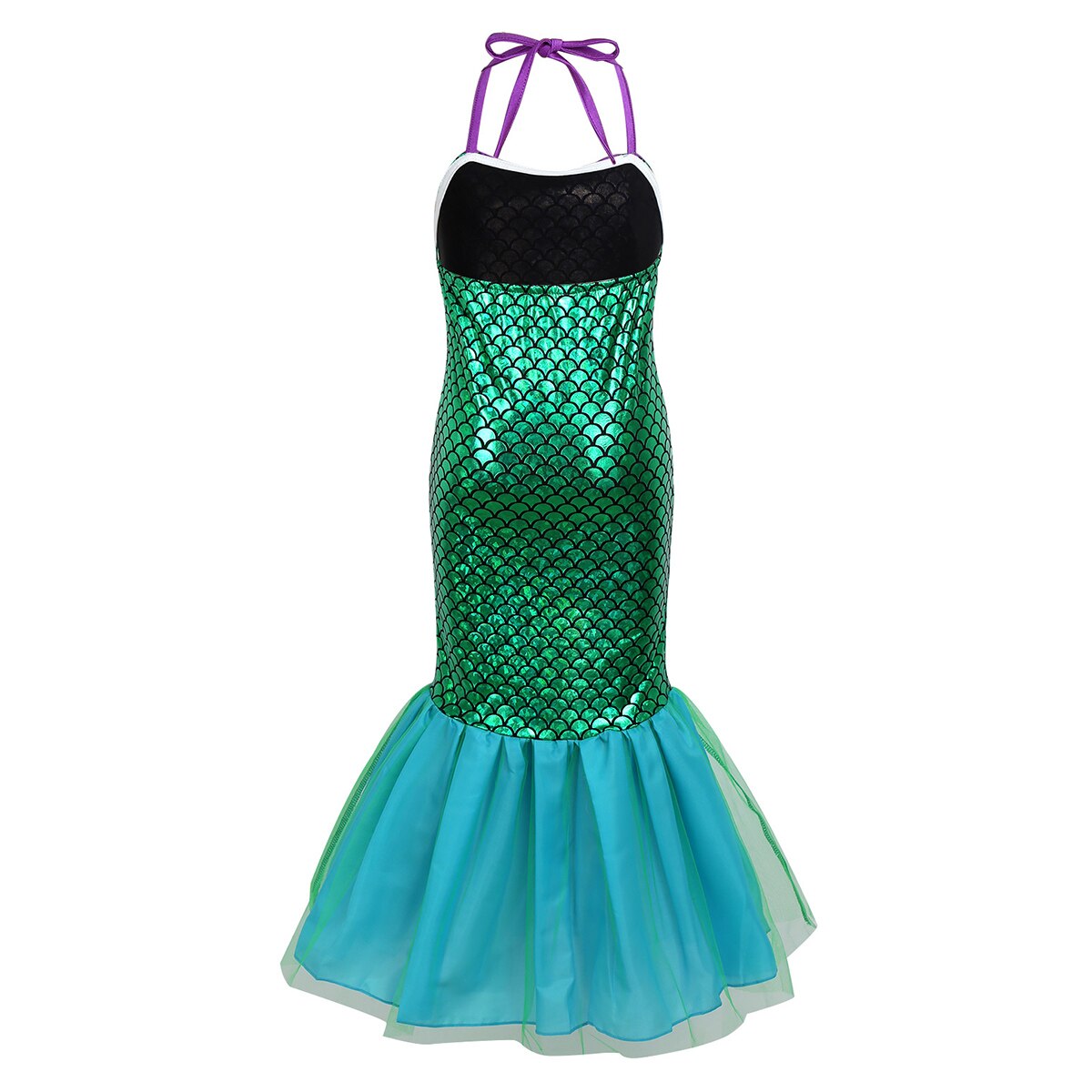 Girl Mermaid Fishtail Maxi Costume Dress (Age 3-12Y)