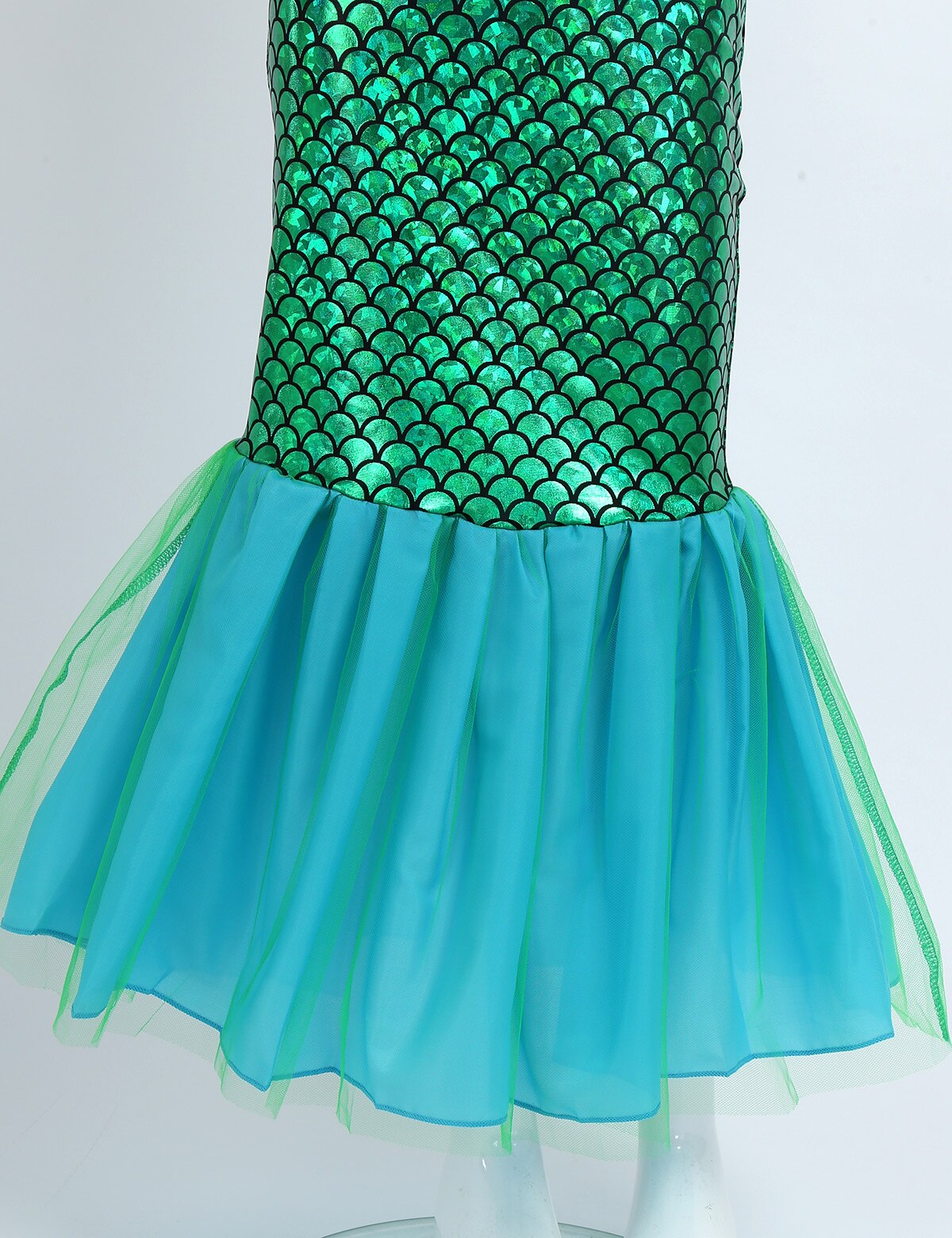 Girl Mermaid Fishtail Maxi Costume Dress (Age 3-12Y)