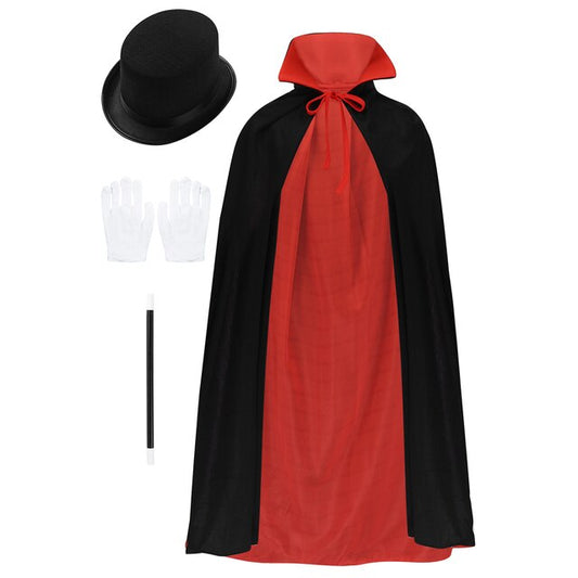 Girls / Boys Magician Costume (Age Black-Red One Size