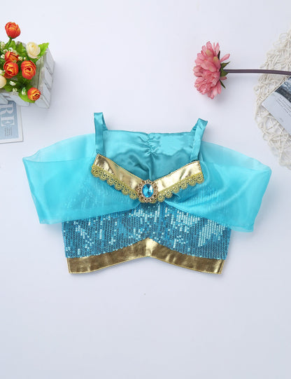 Girls Green Genie Costume (Age 4-10YRS)