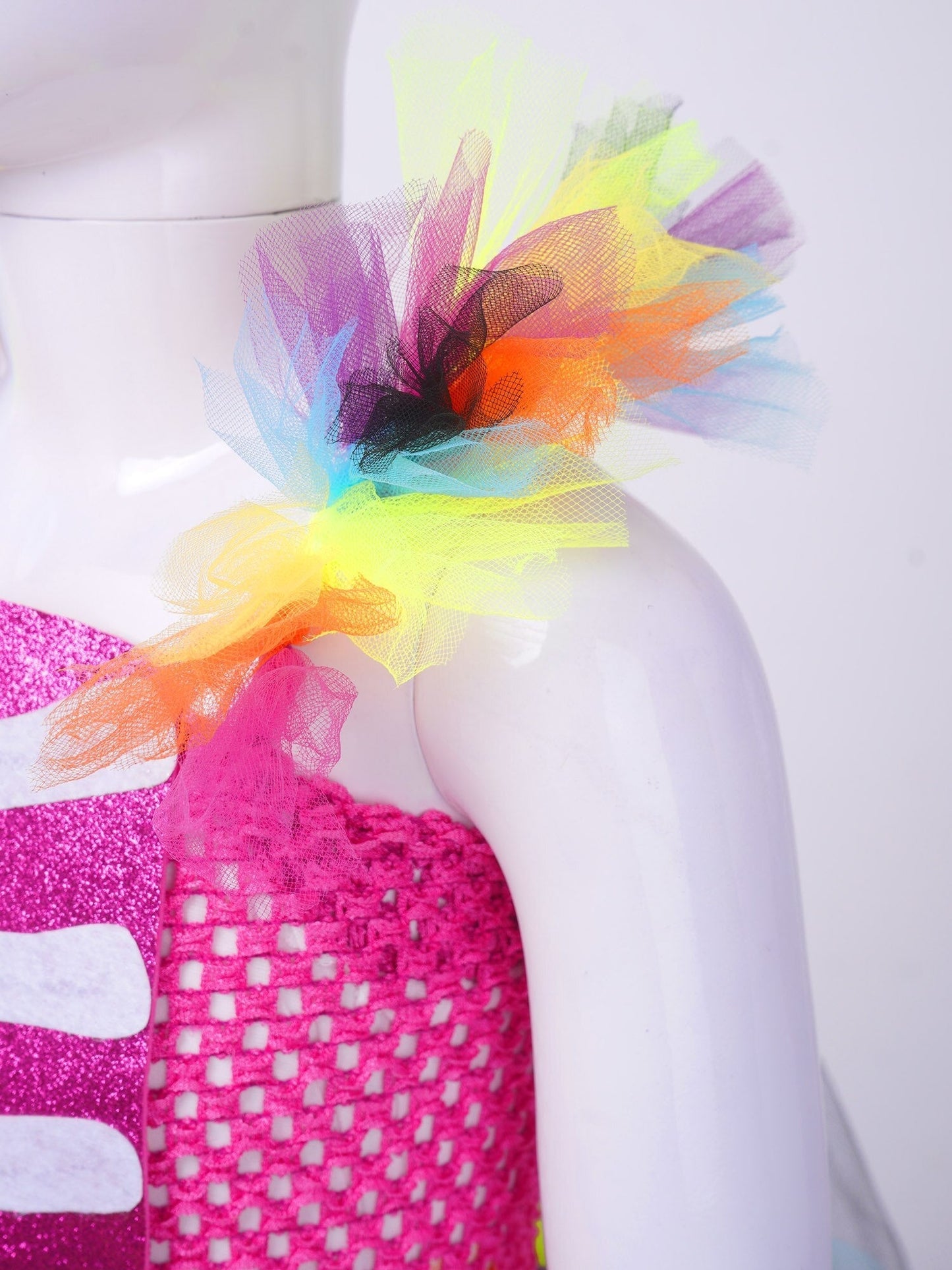 Girls Multicolor Tulle Dress & Headband (Age 24M-10YRS)