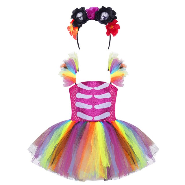 Girls Multicolor Tulle Dress & Headband (Age 24M-10YRS) Multicolor