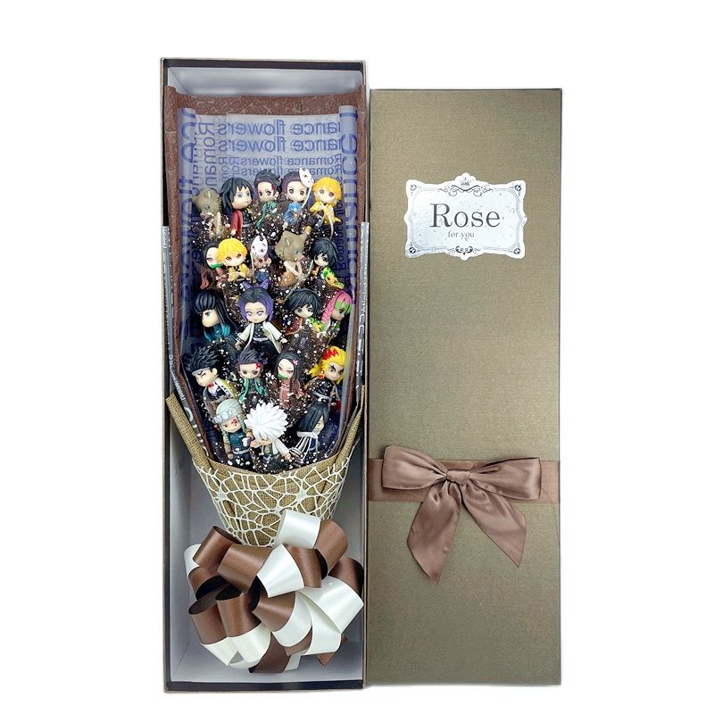 Demon Slayer Toy Flower Gift Bouquet - No Gift Box Gold