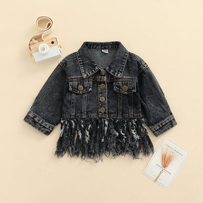 Baby / Toddler ‘Big Sis’ Black Denim Jacket (12M-4YRS)